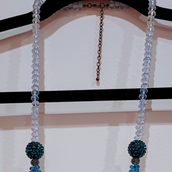 !!Swarovski!!Blue Crystal Set. Long Necklace, Bracelet, Earrings, NWOT - Picture 7 of 9